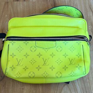Louis Vuitton Taigarama Outdoor Messenger Yellow Bag, 100% Authentic